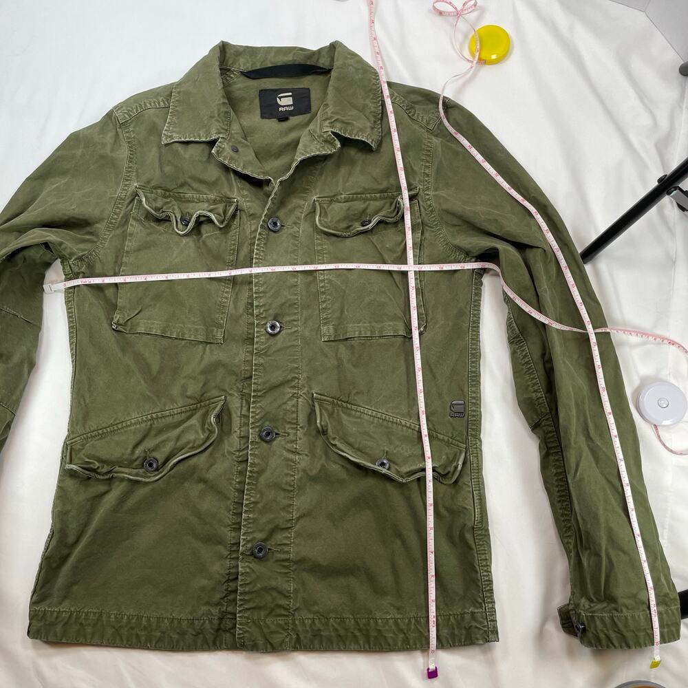 G-Star Raw Vodan Worker Overshirt Jacket Olive Green Canvas Men's Size Small - Picture 7 of 9